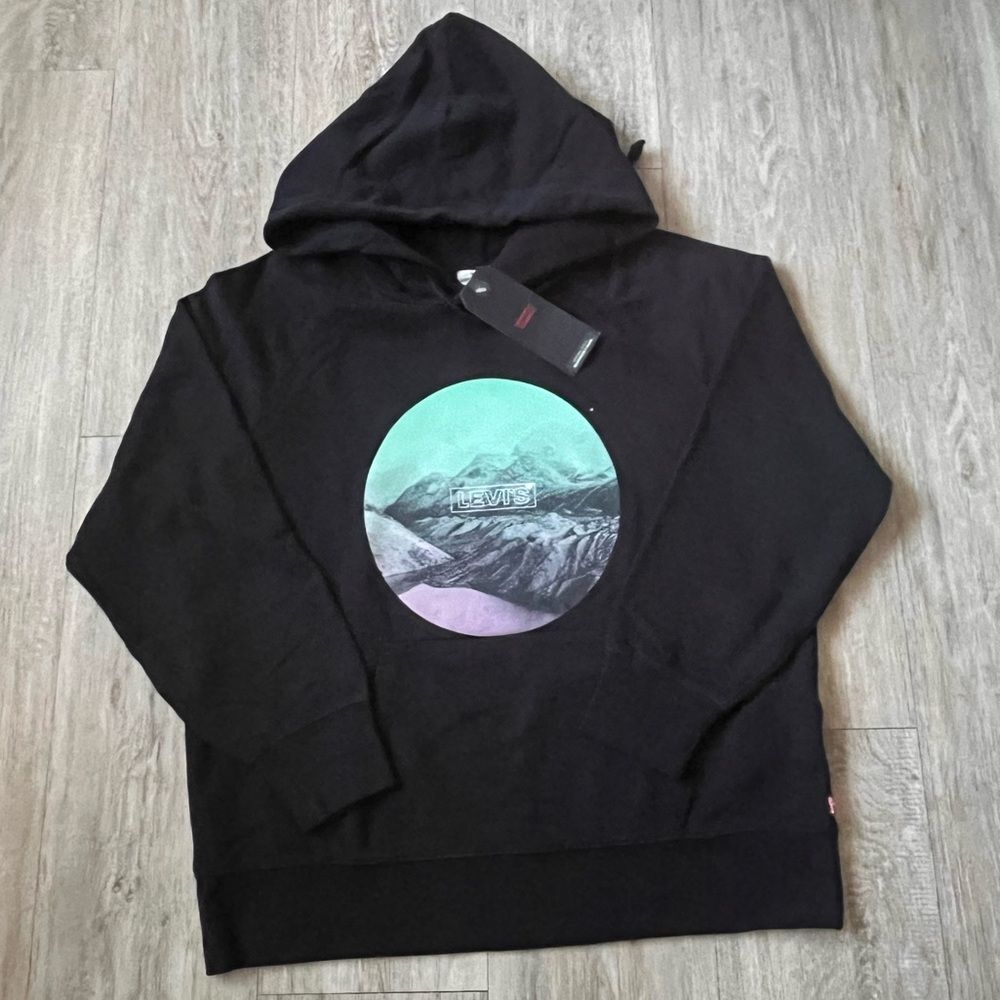 Levi's Womens Original Style Sweater Graphic Front Cotton Hoodie Small